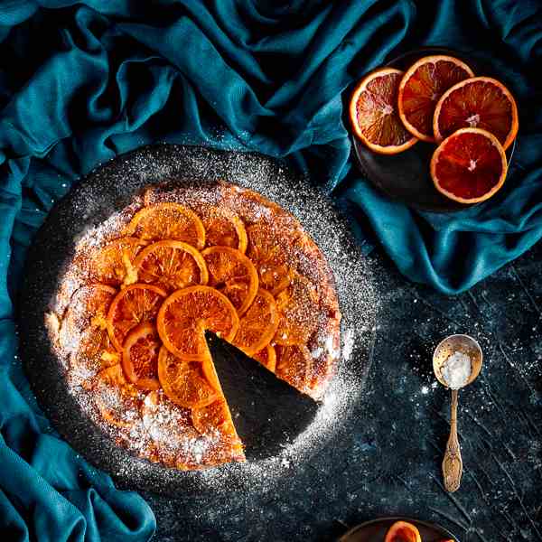 Blood orange upside-down cake