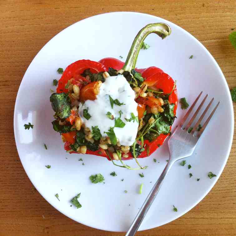 Stuffed Peppers with Tomatoes&Watercress 