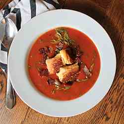 BLT Tomato Soup with Grilled Cheese