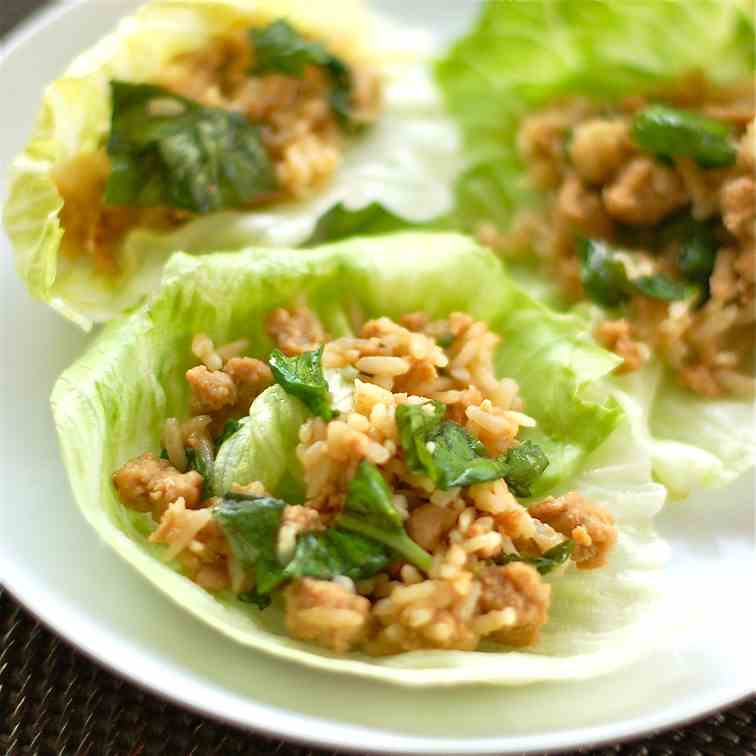 Basil Chicken Lettuce Wraps