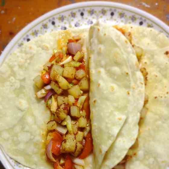 Fried potato tacos