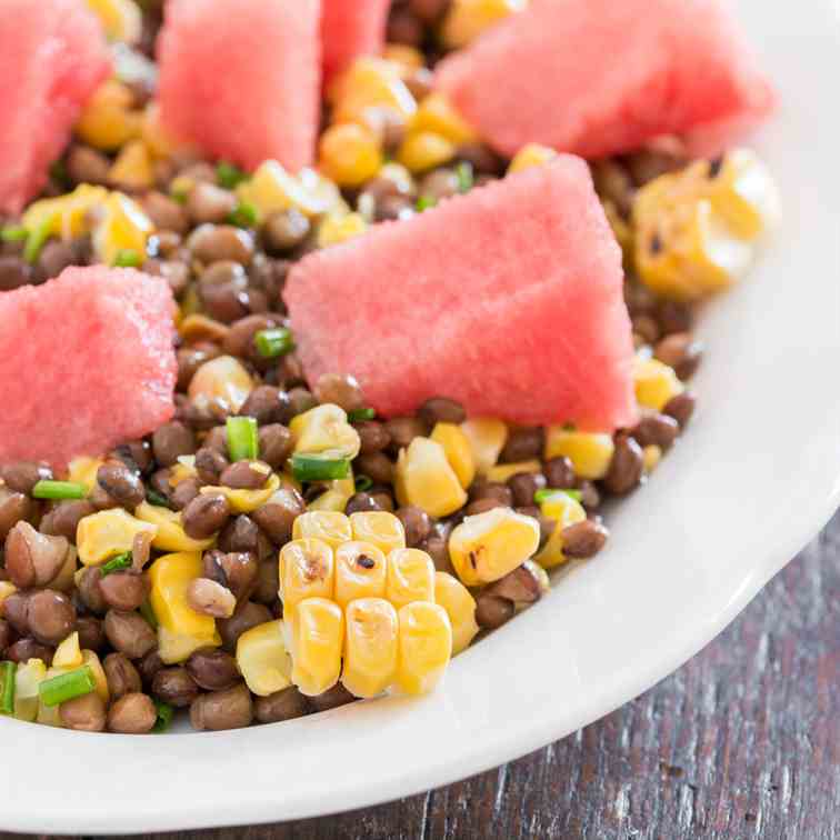 Grilled Corn and Watermelon Salad