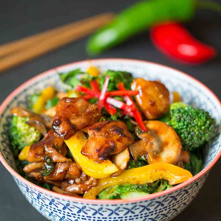 Sticky Chicken Stir Fry