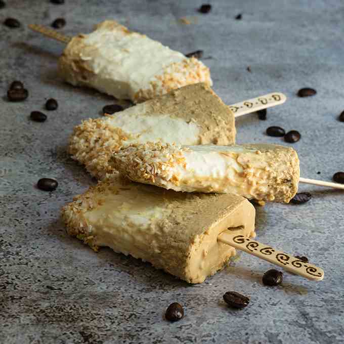 Coffee coconut fudgsicles