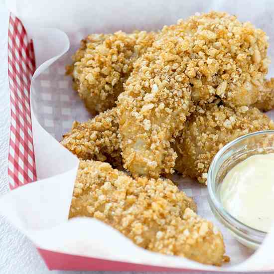 Crispy Brown Rice Chicken Fingers