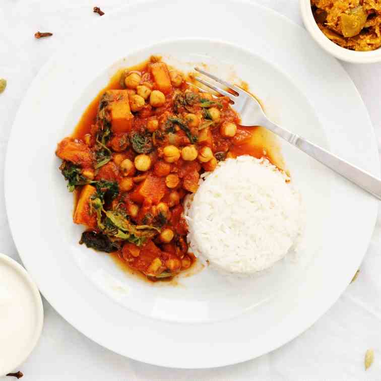 Butternut Squash and Spinach Curry