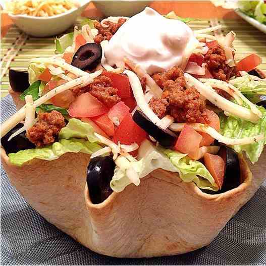 Taco Salad w/ homemade tortilla bowl