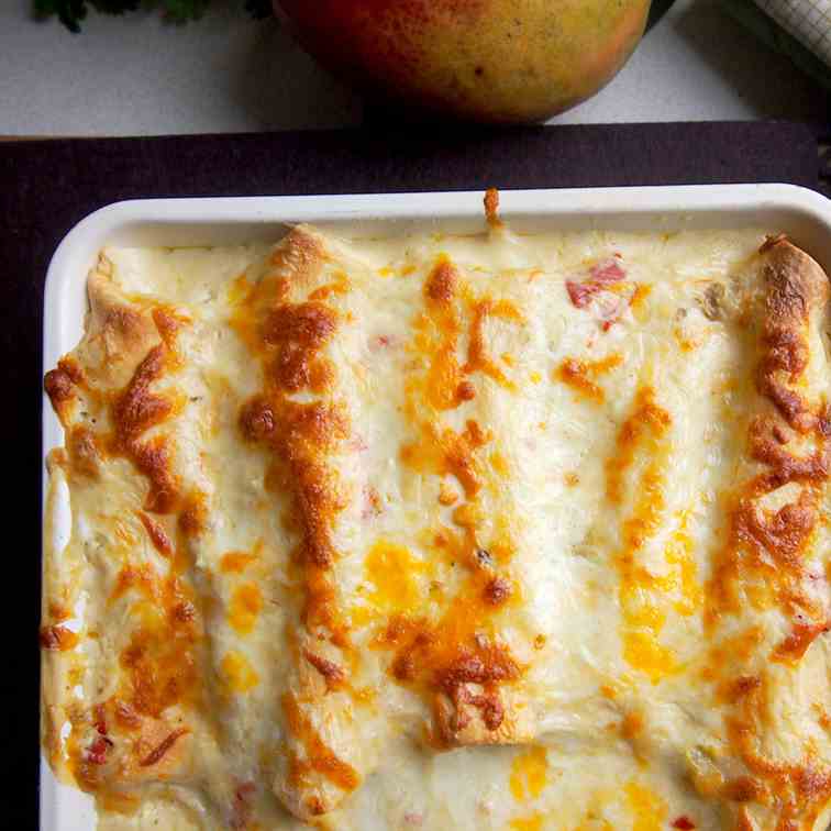 White chicken Enchiladas