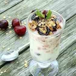 Cherries and Yogurt Parfait