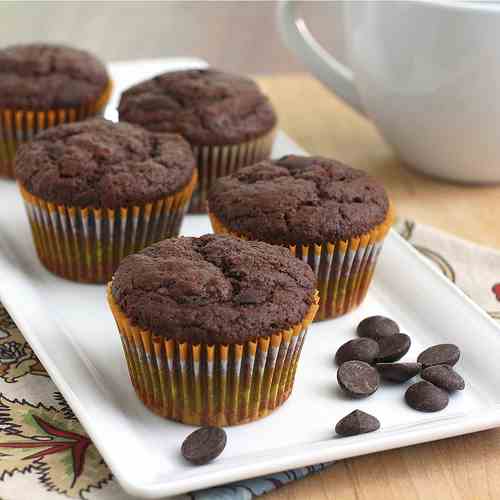 Chocolate-Chocolate Chunk Muffins