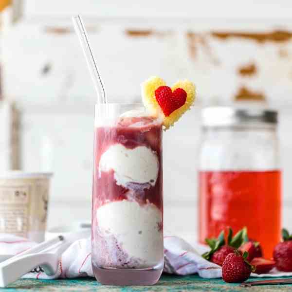 Strawberry Shortcake Ice Cream Floats