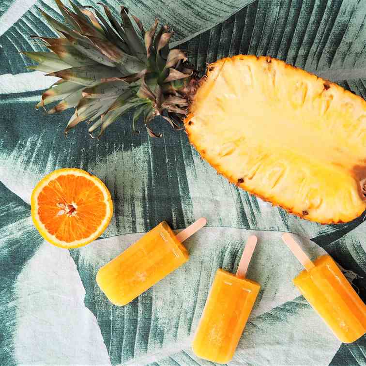 Pineapple orange and ginger popsicles