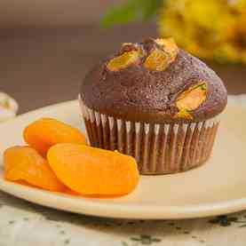 Cocoa apricot muffins