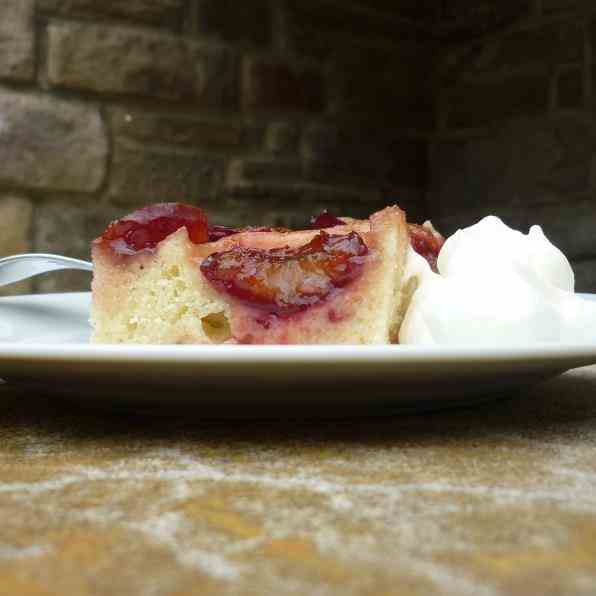 Plum upside-down cake