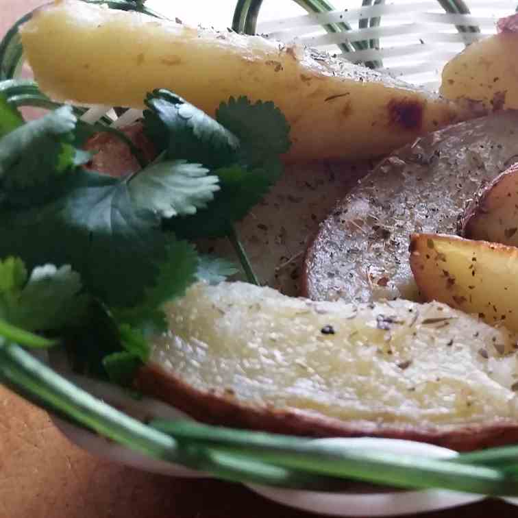 Twice cooked potato wedges