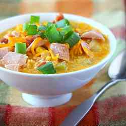 Ham and Cheddar Corn Chowder