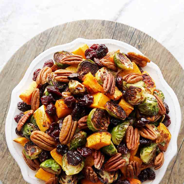 Roasted Butternut Squash - Brussels Sprout