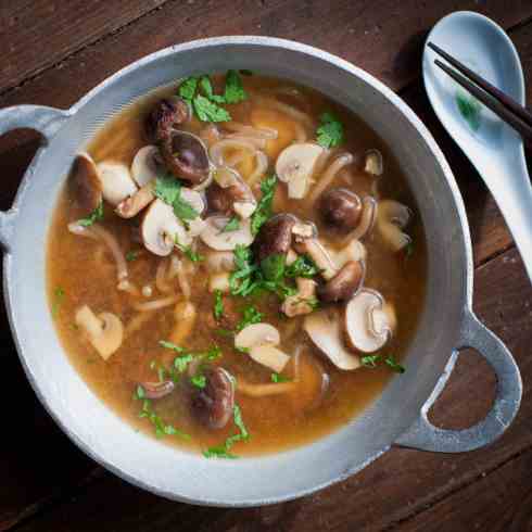 Miso mushroom noodle bowl