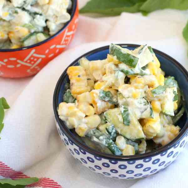 Mexican Grilled Corn - Zucchini Salad