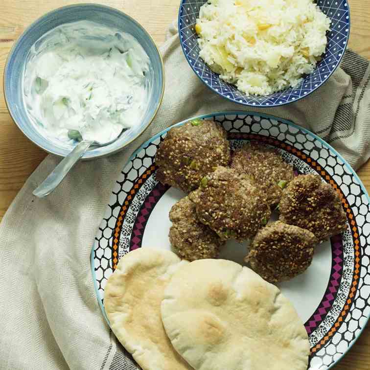 Sesame Lamb with Pine Nut Rice