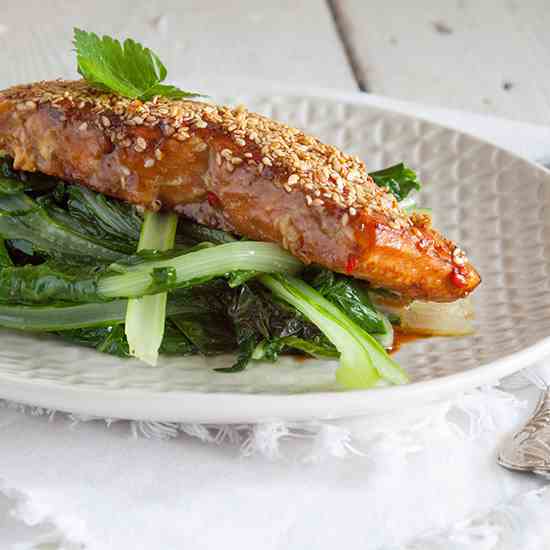 Sesame-crusted salmon