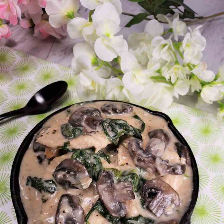 Creamy Parmesan Garlic Mushroom Chicken