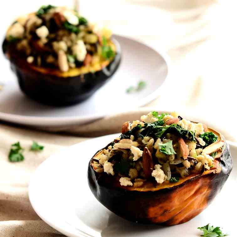 Maple Wild-Rice Stuffed Squash