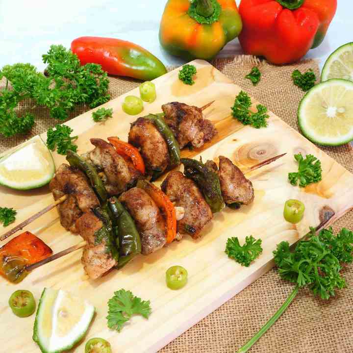 Marinated Chicken Fajita Kebabs