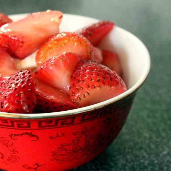 Marinated Strawberries on Ice-Cream
