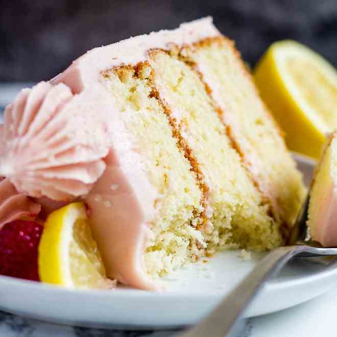 Lemon Raspberry Layer Cake