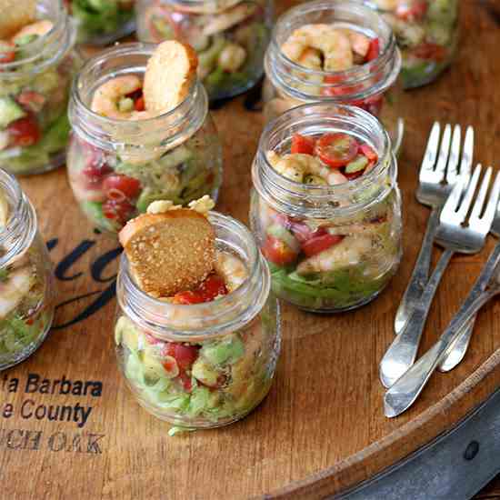 Avocado & Shrimp Cocktail In A Jar