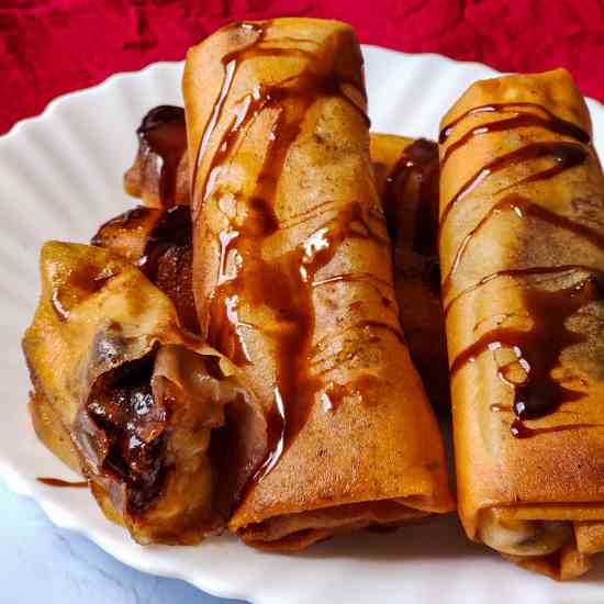 Chocolate Banana Spring rolls