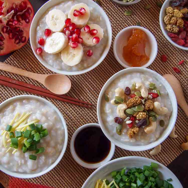 Brown Rice Porridge with Toppings