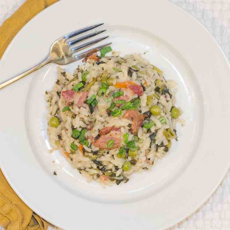 Risotto with Pancetta and Kale