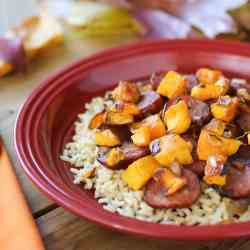 Roasted Butternut Squash and Kielbasa