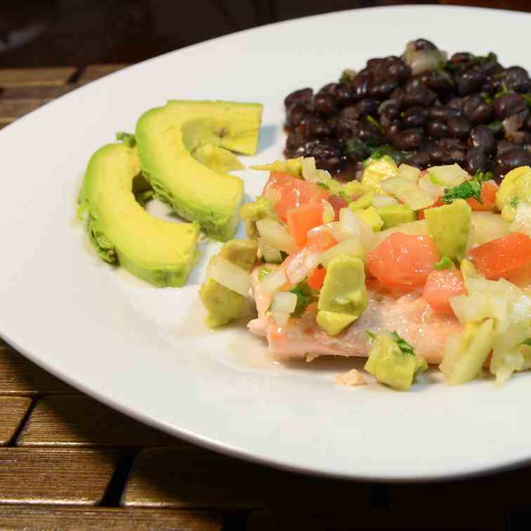 Salmon with Avocado Salsa