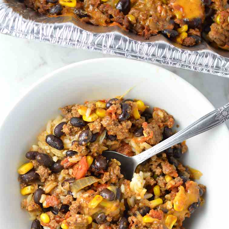 Taco Rice Casserole Freezer Meal