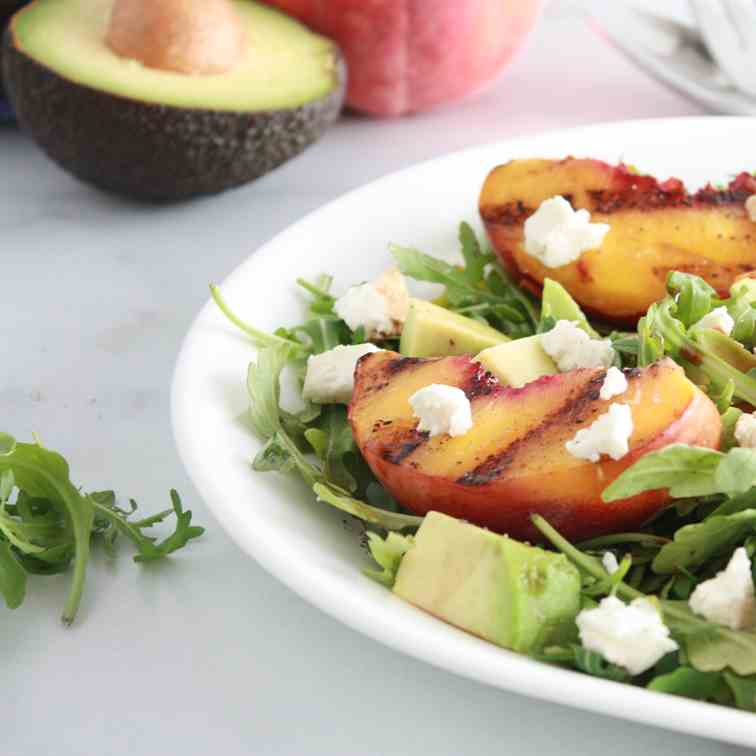 Grilled Peach and Avocado Salad