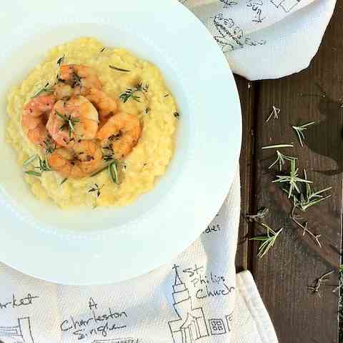 Rosemary Shrimp & Sweet Potato Grits