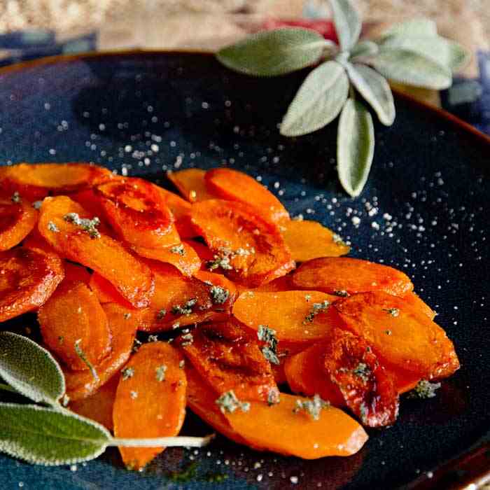 Glazed carrots and sage