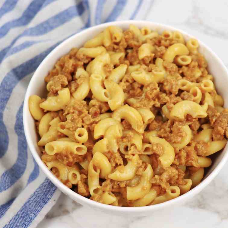 Vegan Cheesy Hamburger Helper