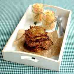 Cabbage salad and potato pancakes