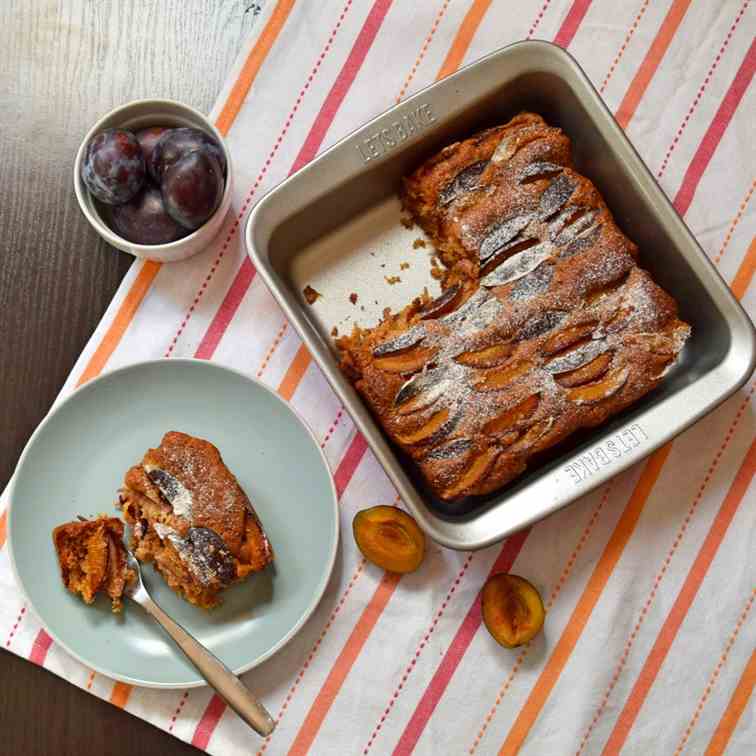 Spelt, Olive Oil, Yogurt, Prune Plum Cake