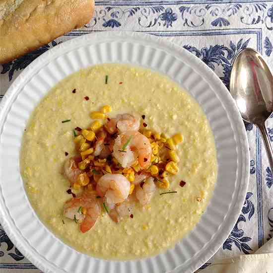 Corn and Potato Chowder with Shrimp