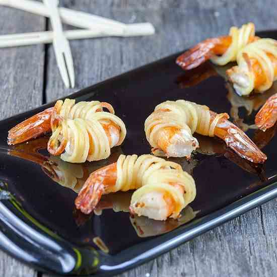 Scampi and spiralized potato