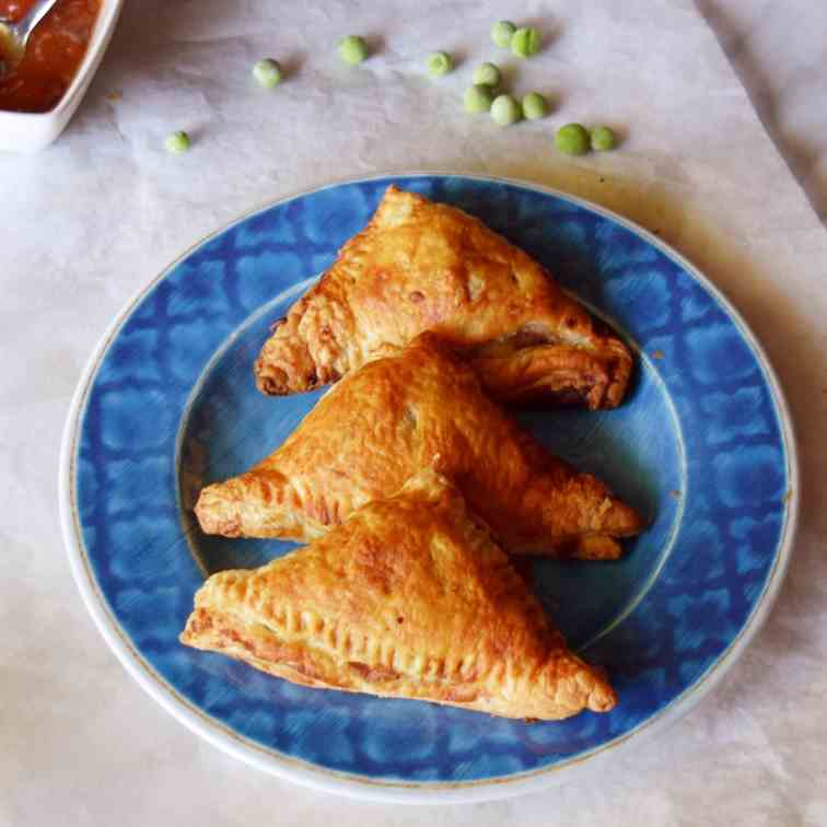 Spicy Potato Peas Puff Pastry- Indian Aloo
