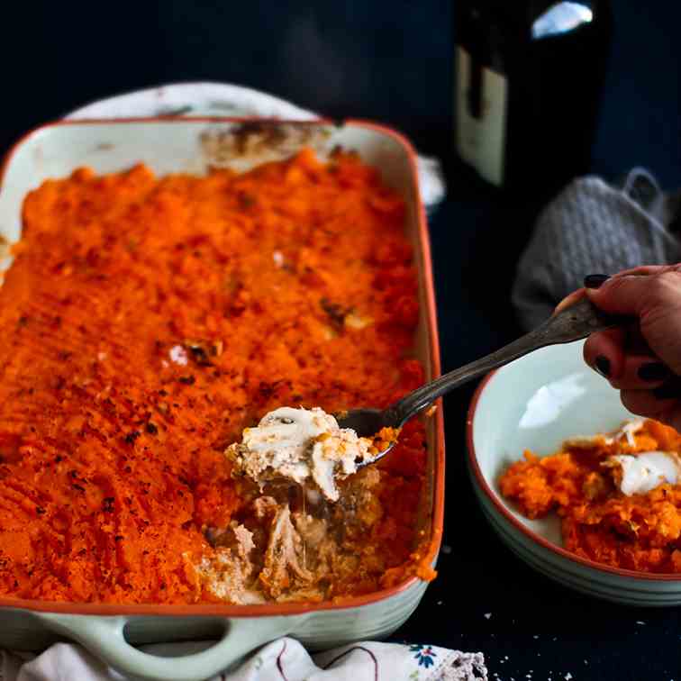 Crustless Salmon Sweet Potato Pie