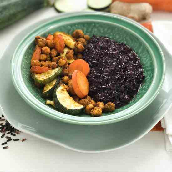 Black Rice with Coconut Milk and Spicy Chi