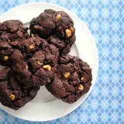 Chocolate, cherry & hazelnut cookies