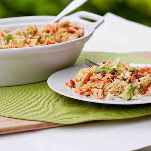 Orzo with Salmon, Sun-Dried Tomatoes